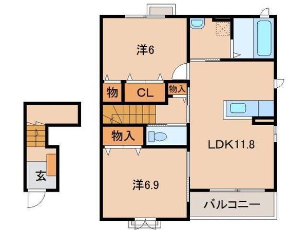 紀ノ川駅 徒歩12分 2階の物件間取画像